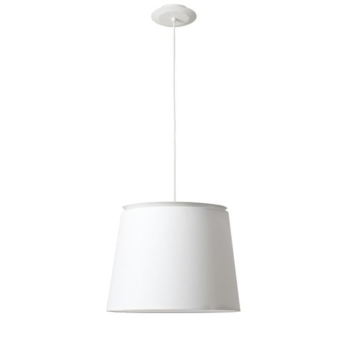 Hängeleuchte SAVOY E27 15W Stahl, Textil Weiß L:42cm H:31.1cm dimmbar