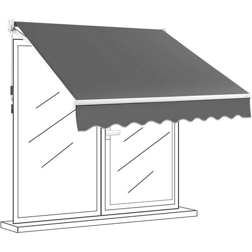 GOPLUS 245x200cm Gelenkarmmarkise, Klemmmarkise, Terrassenmarkise Balkonmarkise Sonnenschutz mit Handkurbel, Balkon