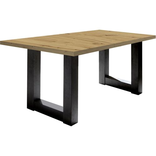 Esstisch ausziehbar Eila 7 160 x 90 x 75 Esszimmertisch Schwarzstahl/Asteiche 13364-160