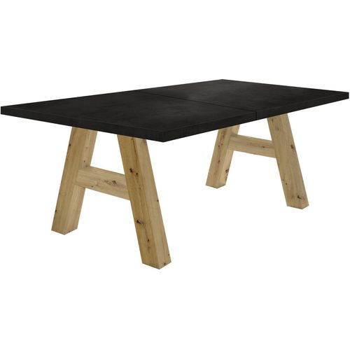 Esstisch ausziehbar Elia 1 160 x 90 x 75 Esszimmertisch Asteiche/Schwarzstahl 13260-160