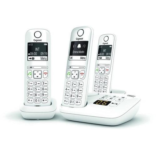 GIGASET Festnetztelefon AS690 Ein Trio Weiß