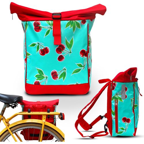 Fahrradtasche/Rucksack 2in1 Cerezas türkis