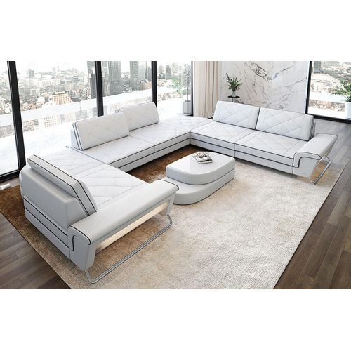Leder Wohnlandschaft Rotello Premium Kunstleder