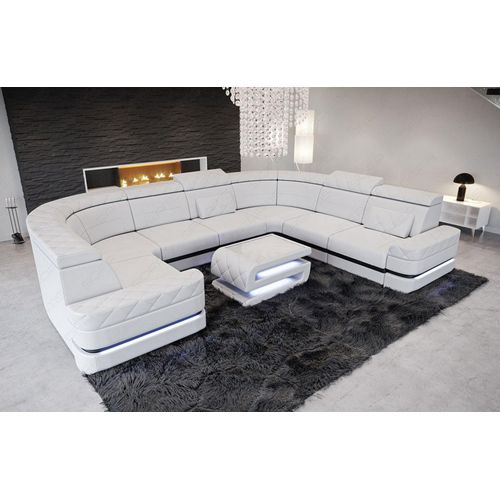 Ledersofa Positano Mini U Form echtes Büffelleder