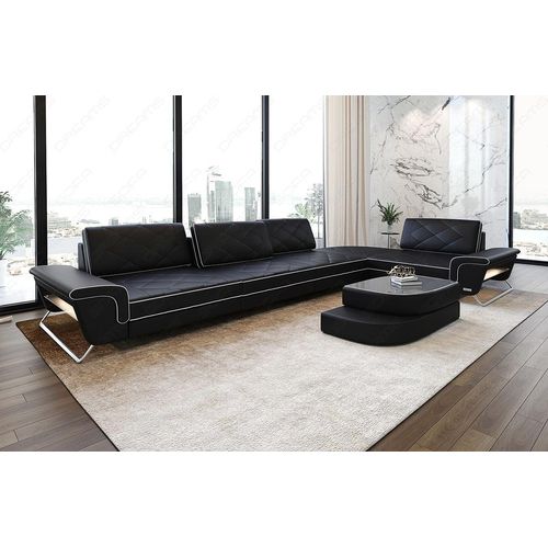 Ecksofa Rotello Kunst-Echtleder Mix