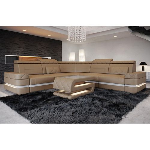 Ecksofa Positano Kunst-Echtleder Mix
