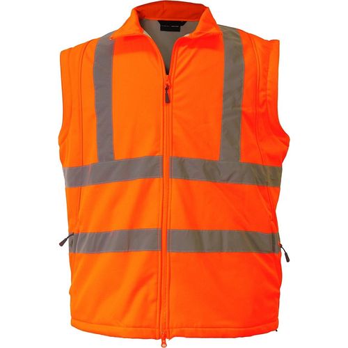 Übergrössen Arbeits-Softshelljacke/-weste marc & mark Reflektor Orange 8XL