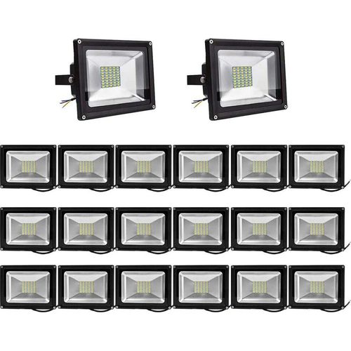 20pcs 30W SMD LED Strahler Fluter,Greenmigo IP65 Flutlicht Leuchtmittel Baustrahler Scheinwerfer Warmweiß Wandstrahler Außenstahler Leuchtmittel 85-265V AC