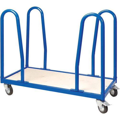 Rungenwagen mit 4 Bügeln, LxBxH 1000x500x870 mm, Trg 250 kg, 4 Lenkrollen, 2 mit Bremsen