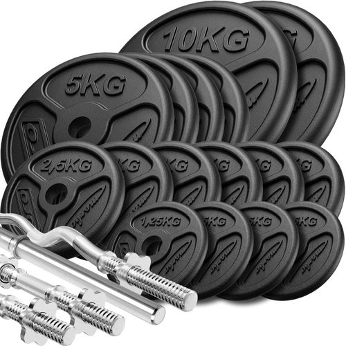 Marbo Sport verstärkte Hantelstange- und Hantelscheiben Set 83 kg