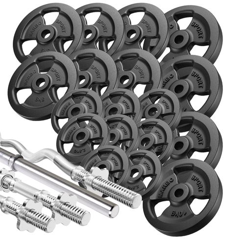 Marbo Sport verstärkte Hantelstange- und Hantelscheiben Set 113 kg