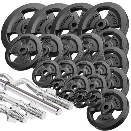 Marbo Sport Hantelstangen Tri-Grip Hantelscheiben Set 172 kg