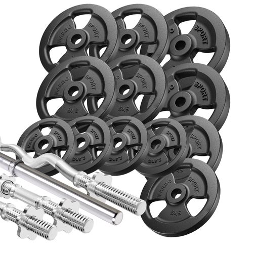 Marbo Sport verstärkte Hantelstange- und Hantelscheiben Set 83 kg