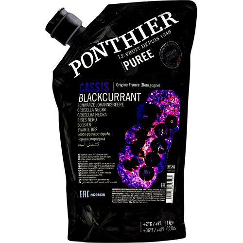 Food-United SCHWARZE JOHANNESBEERE PÜREE Frucht-Püree von Ponthier 12x 1KG