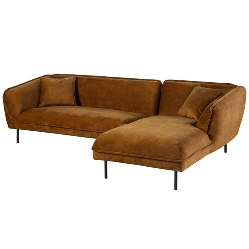 MASSIVMOEBEL24 Ecksofa 277x173x76 Polyester cognac GENT