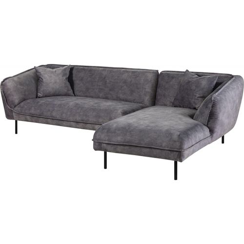 MASSIVMOEBEL24 Ecksofa 277x173x76 Polyester grau GENT