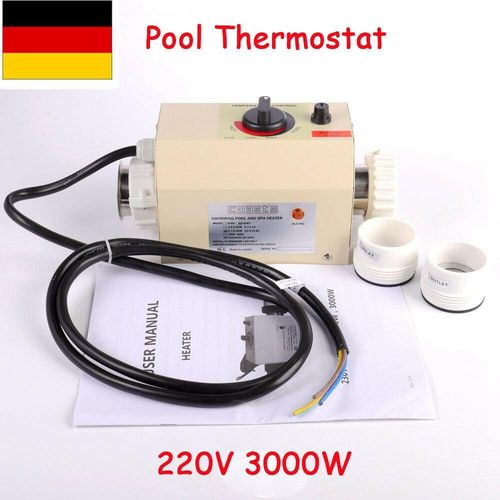 Thermostat 3KW Thermostat für Schwimmbad Elektrische Poolheizung, Schwimmbad SPA Elektroheizung Digitaler Thermostat-Temperaturregler für heiße kalte Badewanne Pool 220V