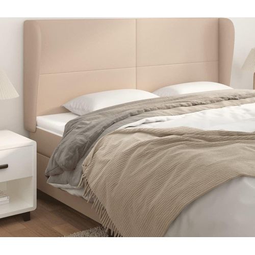 vidaXL Kopfteil mit Ohren Cappuccino-Braun 163x23x118/128cm Kunstleder