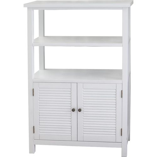 Schrank HAMPTONS weiß mit Lamellen Regal Schrank Strandhaus Long Island