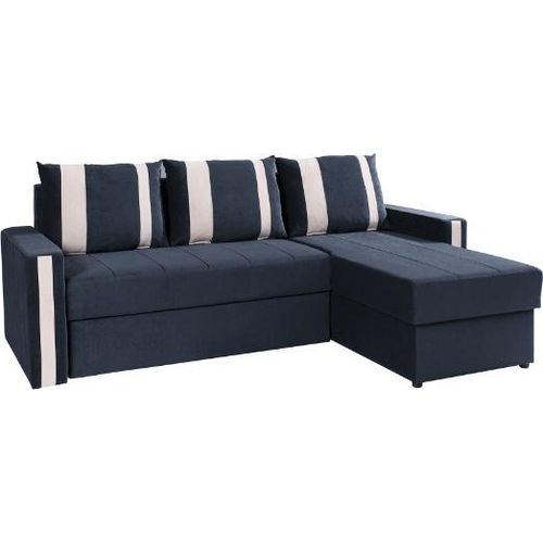 Ecksofa mit Schlaffunktion DELIA DUNKELBLAU Linksseitig
