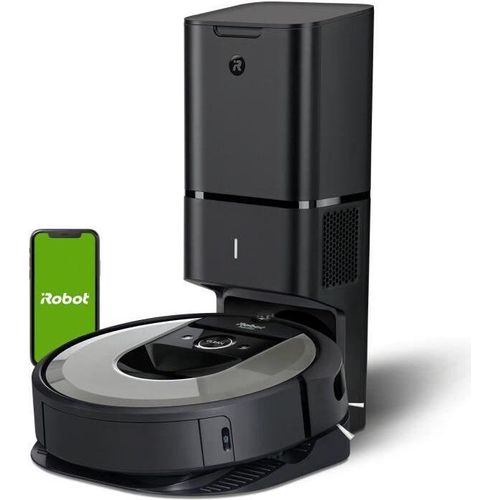 iRobot Roomba i7+ - Vernetzter Saugroboter - Lithium-iOn Akku - Clean Base selbstentleerend - 2 Mehrflächenbürsten