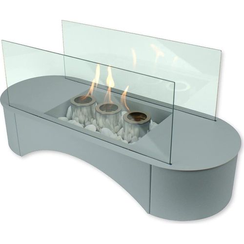 Tischkamin Pompei Premium Silber