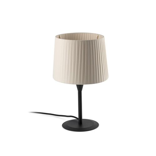 Tischleuchte SAMBA S E27 15W Stahl schwarz, Textil Beige L:21.5cm H:36cm