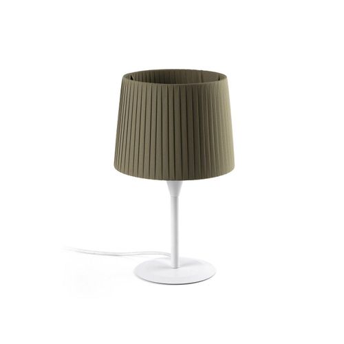 Tischleuchte SAMBA S E27 15W Stahl weiß, Textil Grün L:21.5cm H:39cm