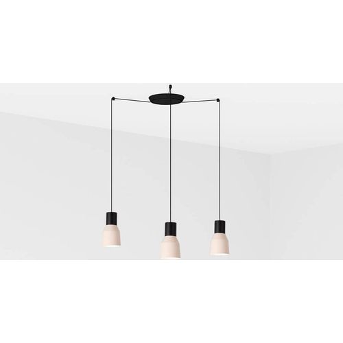 Hängeleuchte KOMBO 120 E27 15W Stahl mattschwarz, Beige L:12cm H:500cm dimmbar