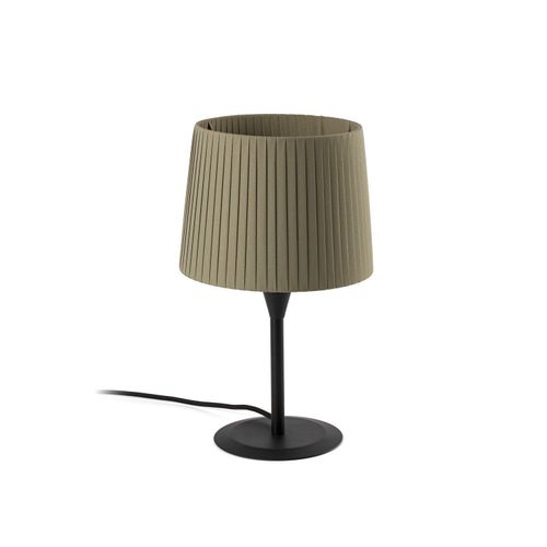 Tischleuchte SAMBA S E27 15W Stahl schwarz, Textil Grün L:21.5cm H:36cm