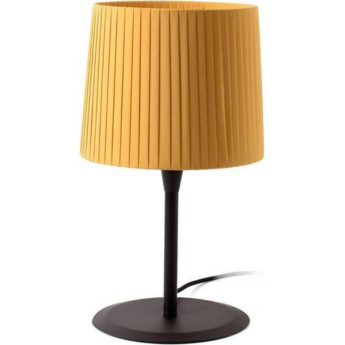 Tischleuchte SAMBA E27 15W Stahl mattschwarz, Textil Gelb L:25cm H:48.5cm