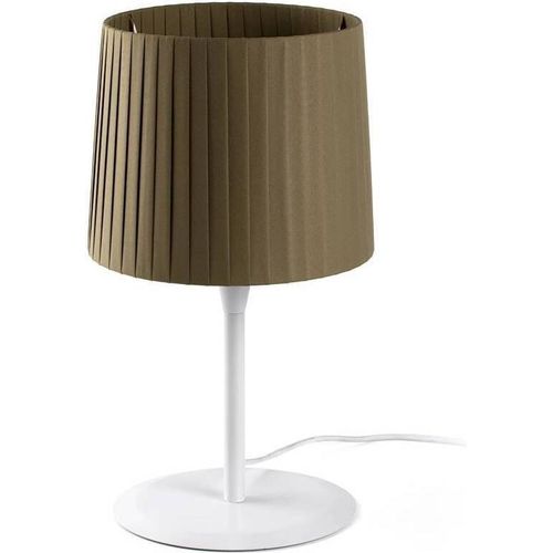 Tischleuchte SAMBA E27 15W Stahl mattweiß, Textil Grün L:25cm H:48.5cm dimmbar