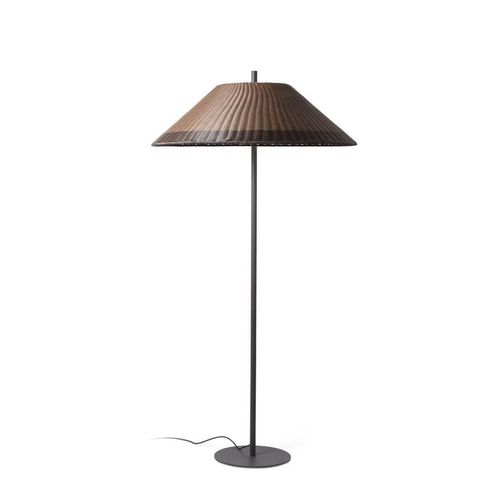 Stehleuchte SAIGON OUT E27 15W IP44 Aluminium+Beton dunkelgrau, Synthetisches Rattan Braun L:103cm H:195cm
