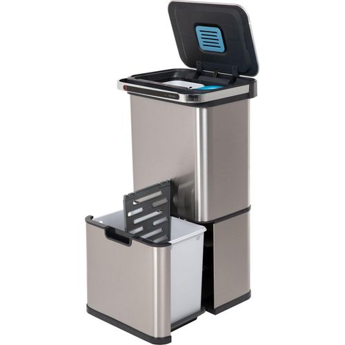 SVITA Sensor-Mülleimer 60L Aktivkohle- und Selbstreinigungs-Funktion Edelstahl