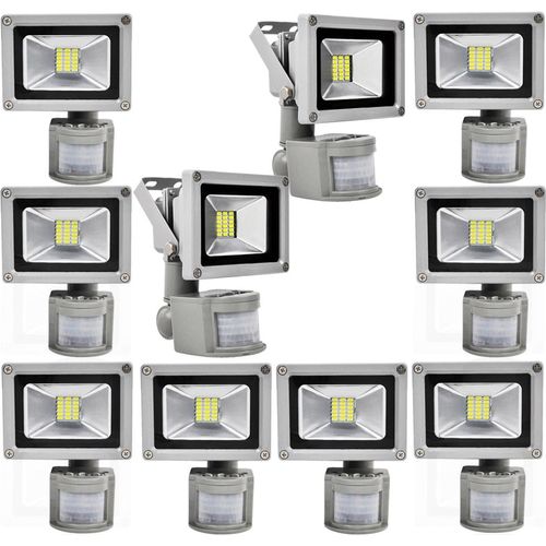 Greenmigo 10pcs 20W SMD LED Fluter Strahler mit Bewegungsmelder