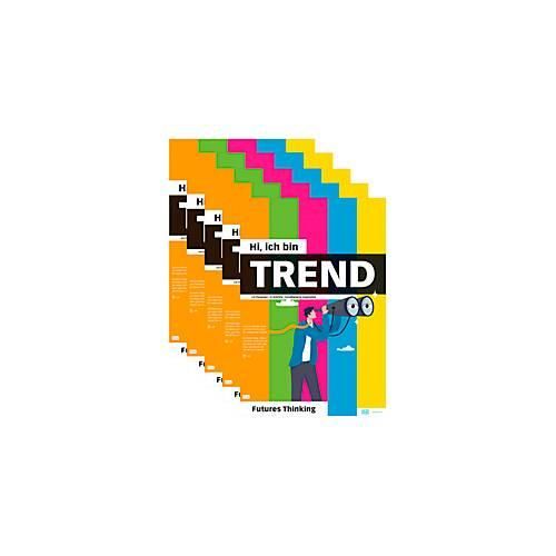 Flipchartblock PLAYROOM TREND FLIP, 13 vorgedruckte Blatt für Future Thinking/Innovationsprozesse, B 650 x H 970 mm, Papier, mehrfarbig, 5 Stück