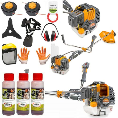 Rasentrimmer Benzin Motorsense 49ccm Freischneider 6 PS Trimmer Set PM-KS-600T