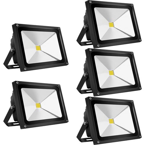 Greenmigo 5X 50W LED Strahler Fluter Kaltweiß Objektbeleuchtung Außenstrahler Wandstrahler Flutlichtstrahler Scheinwerfer Gartenlampe IP65