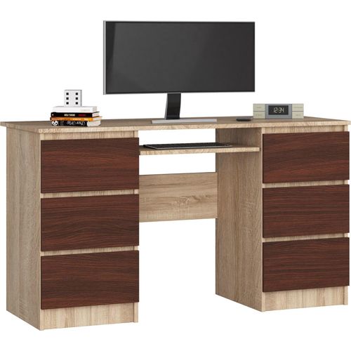 Schreibtisch AKORD A11 Sonoma-Eiche Front Wenge B135 x H77 x T50 cm