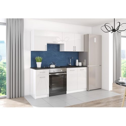 KÜCHE KÜCHENZEILE KÜCHENBLOCK MODERN 180 CM Einbauküche weiß hochglanz