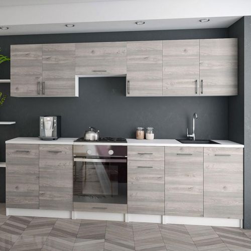 KÜCHE KÜCHENZEILE KÜCHENBLOCK MODERN 240 CM Einbauküche eiche nelson