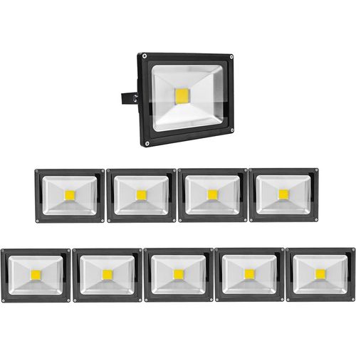 Greenmigo 10x 20W LED Fluter Strahler Gartenlampe Kaltweiß kaltweiss Licht mit Aluminium Gehäuse Wasserdicht IP65 85-265V