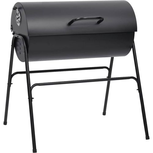vidaXL Grill mit 2 Grillrosten Schwarz 80x95x90 cm Stahl