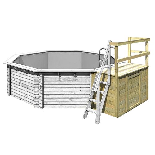 Terrasse front Achteckpools, 2,00x0,80x1,24m