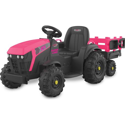 Ride-on Traktor Super Load mit Anhänger pink 12V