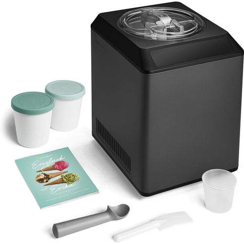 SPRINGLANE Eismaschine & Joghurtbereiter Erika 2,5 L mit selbstkühlendem Kompressor 250 W, Eiscrememaschine aus Edelstahl mit Kühl- und Heizfunktion, inkl. Rezeptheft + 2 Aufbewahrungsbehälter