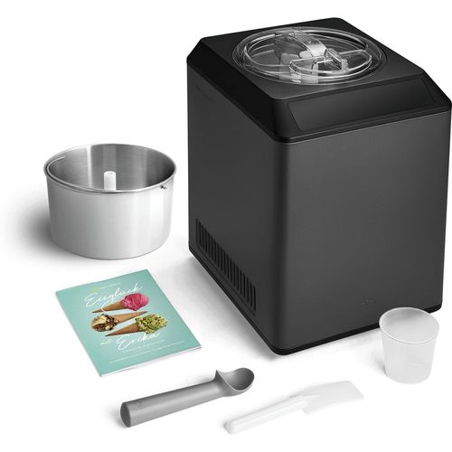 SPRINGLANE Eismaschine & Joghurtbereiter Erika 2,5 L mit selbstkühlendem Kompressor 250 W, Edelstahl, inkl. Rezeptheft + Zusatzbehälter Edelstahl