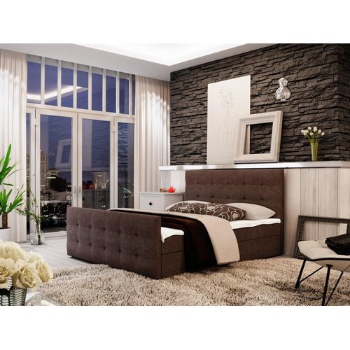 Boxspringbett Bett HUGO -Variante B- 200x200cm Braun inkl.Bettkasten