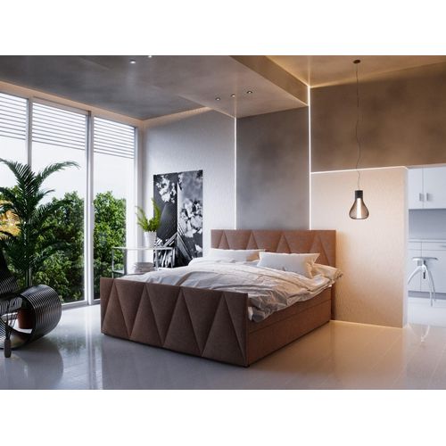 Boxspringbett Bett HUGO -Variante C- 140x200cm Braun inkl.Bettkasten