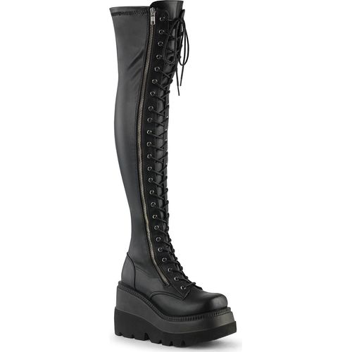 SHAKER-374 Damen Boots von DemoniaCult, Schwarz , EU 42, US 12